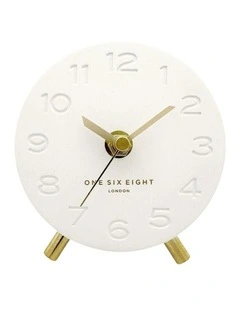 Ariel Silent Mantel Clock in White