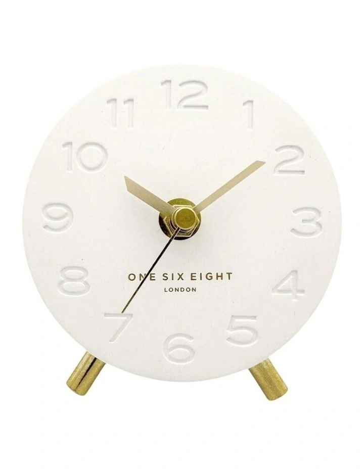 Ariel Silent Mantel Clock in White image 1