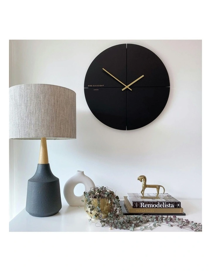 LIAM Silent Wall Clock 40cm in Black image 3