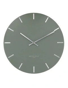 Luca Silent Wall Clock 40cm in Olive Green