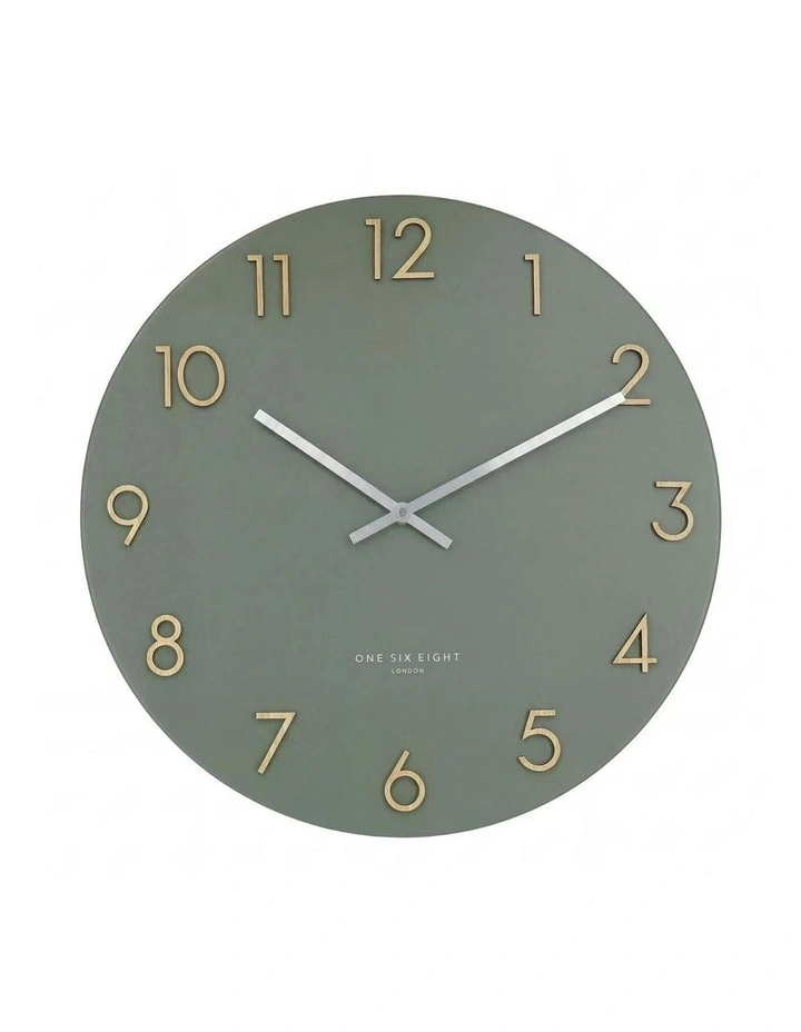 Katelyn Metal Wall Clock 40cm in Olive Green image 1