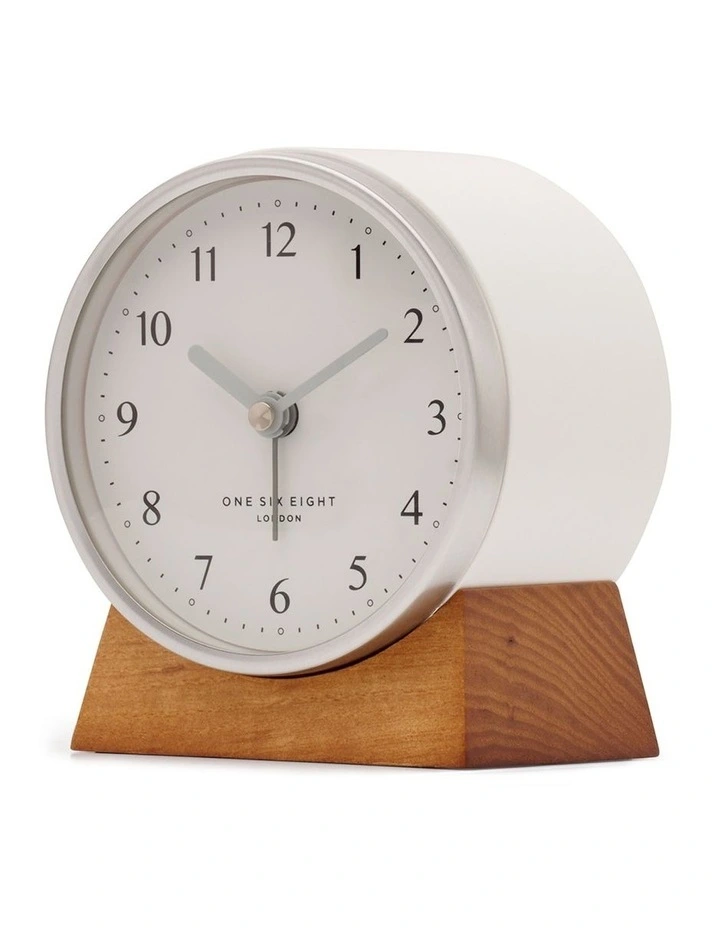 Nina White Silent Alarm Clock image 1