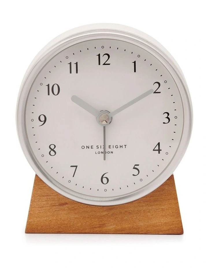 Nina White Silent Alarm Clock image 2