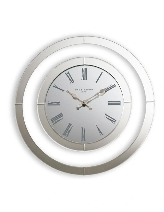 One Six Eight London Hampton S 50cm Glass Wall Clock Myer 50cm Glass Wall Clock, Laura Ashley Mirror Wall Clock
