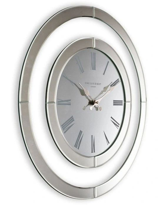 One Six Eight London Hampton S 50cm Glass Wall Clock Myer 50cm Glass Wall Clock, Laura Ashley Mirror Wall Clock