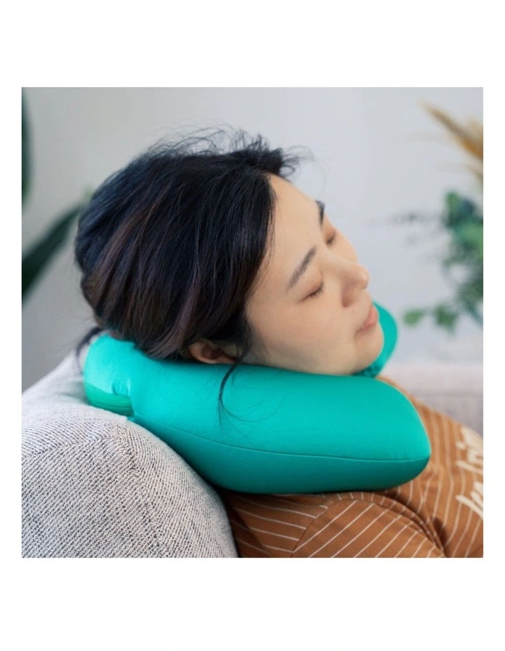 2 Ways Reversible Microfibre Travel Pillow in Green image 4