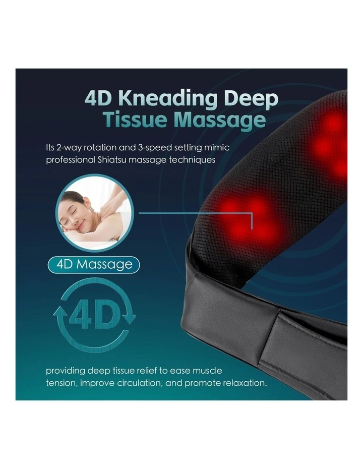 Heated Shiatsu Neck and Shoulder Massager with Heat Electric Deep Tissue Massager image 4