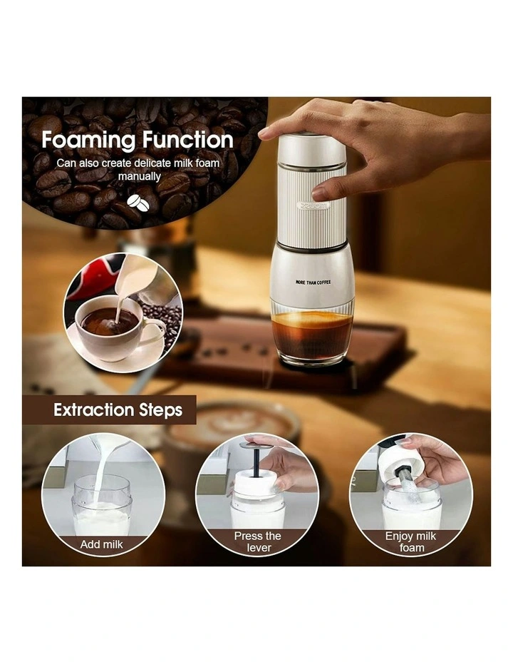 Living Today Portable Hand Press Espresso Coffee Machine in White MYER
