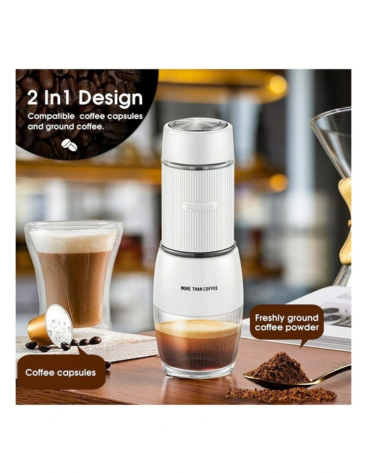 Living Today Portable Hand Press Espresso Coffee Machine in White MYER