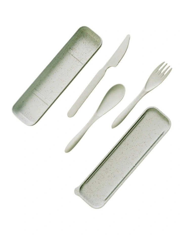 Living Today Clevinger Reusable Wheat Straw Cutlery Set With Case In