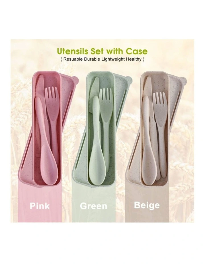 Living Today Clevinger Reusable Wheat Straw Cutlery Set With Case In