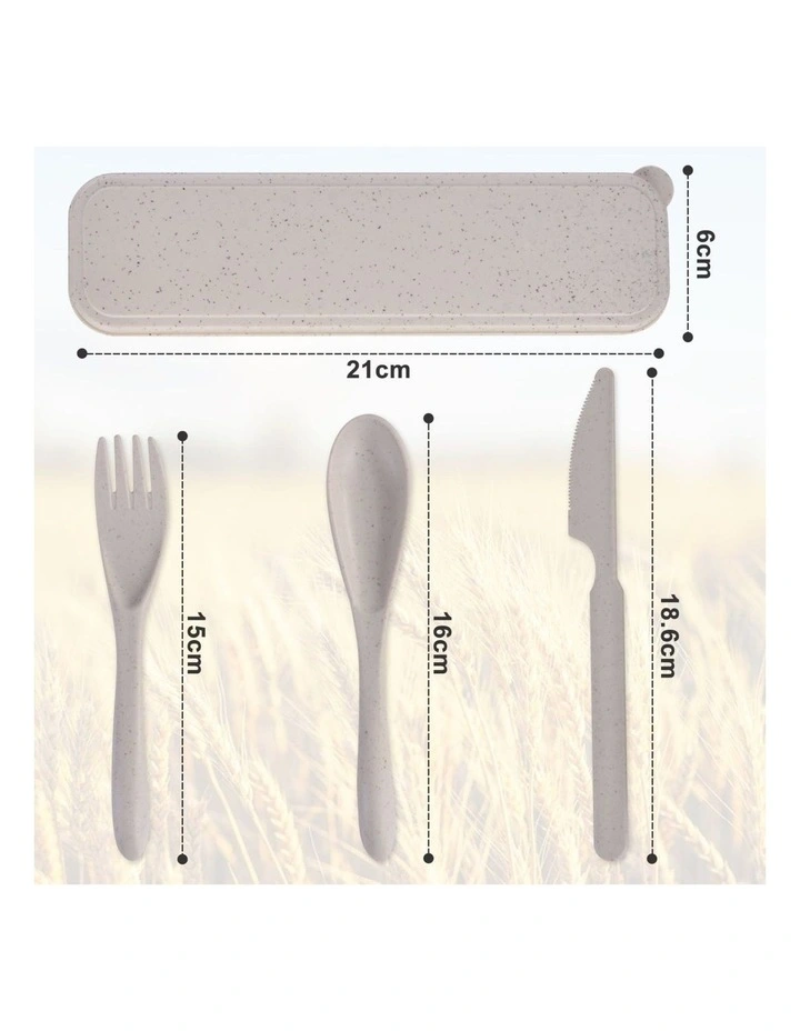 Living Today Clevinger Reusable Wheat Straw Cutlery Set With Case In