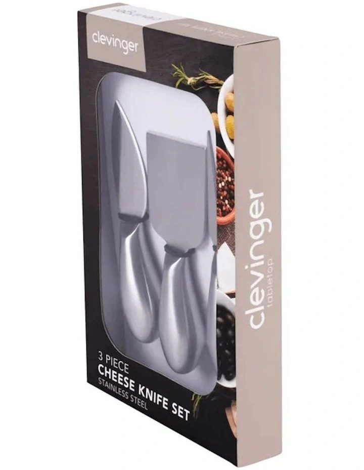 Belmont Stainless Steel Cheese Knife Set 3 Piece in Silver image 3