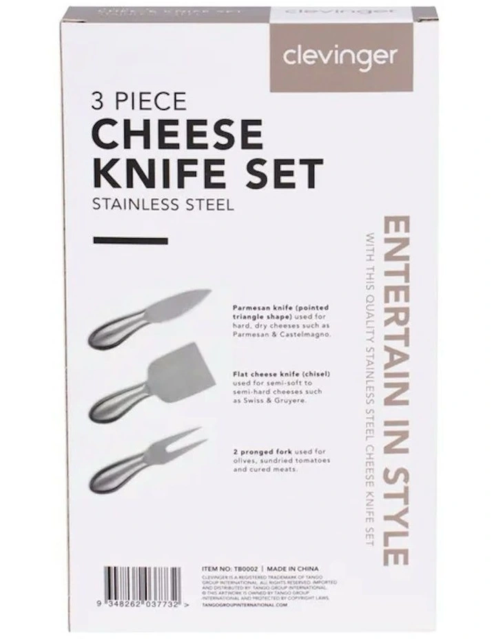 Belmont Stainless Steel Cheese Knife Set 3 Piece in Silver image 5