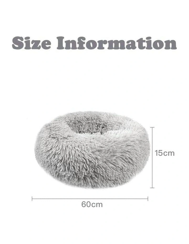 Nest Plush Donut Faux Fur Calming Pet M in Grey image 7