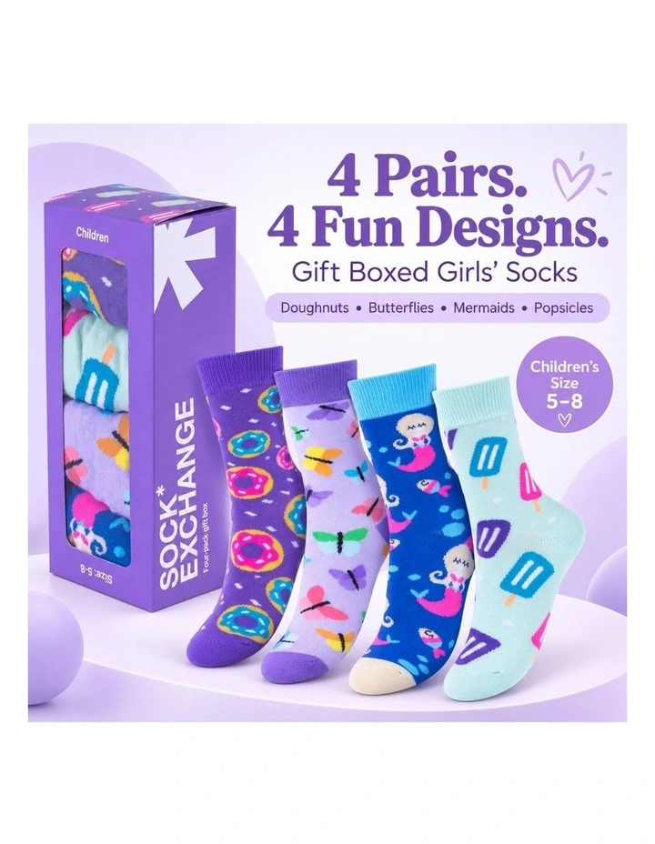 Socks Gift Box 4 Pairs Exchange Kids in Assorted image 2