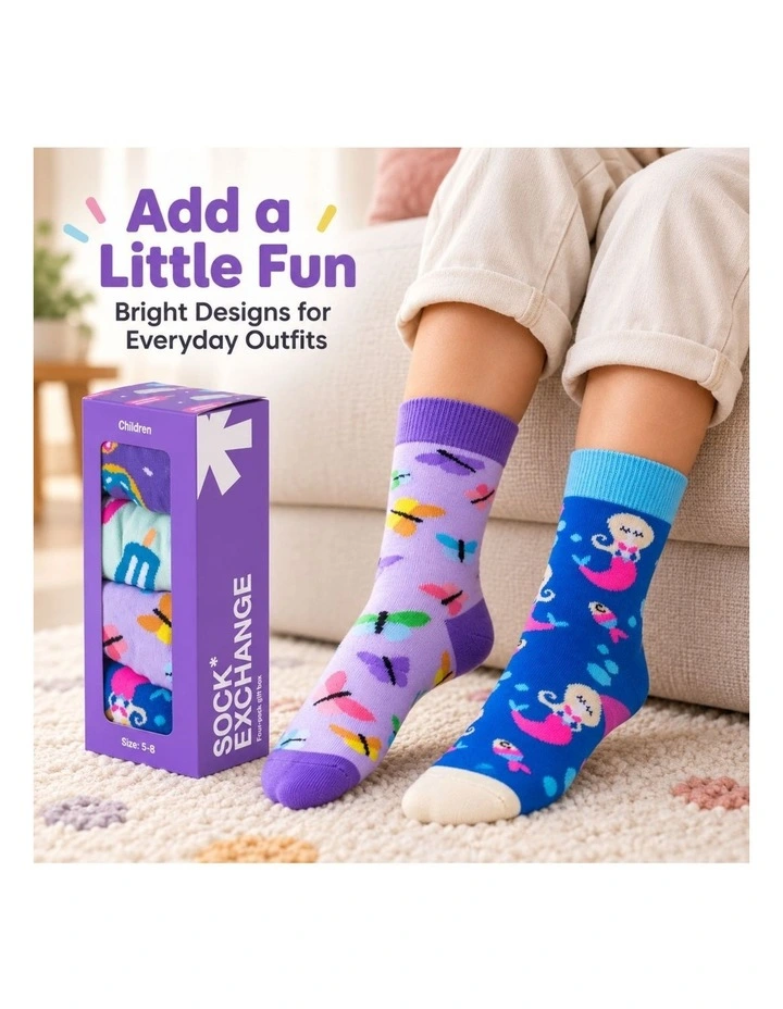Socks Gift Box 4 Pairs Exchange Kids in Assorted image 5