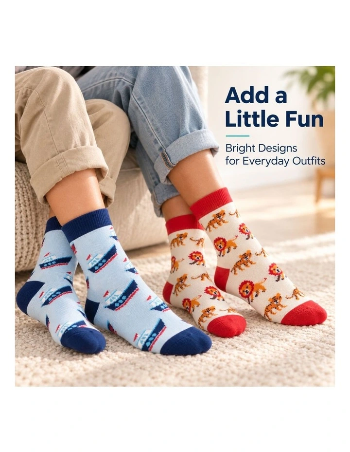 Socks Gift Boxed 4 Pairs in Multi image 6
