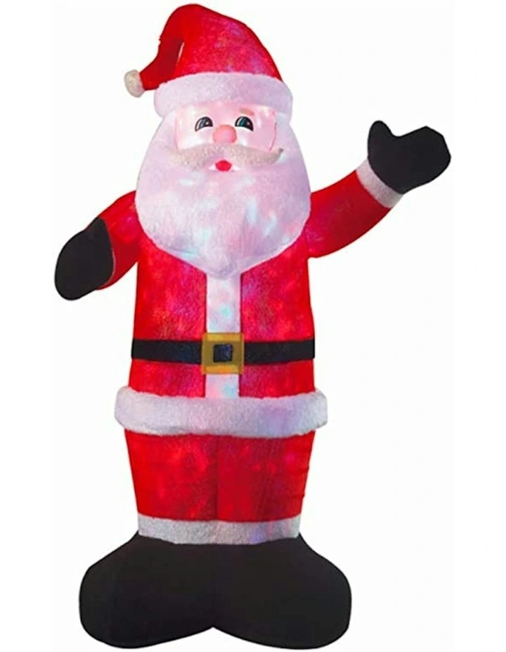 Deluxe Inflatable Plush Santa with Disco Lights 8ft image 1