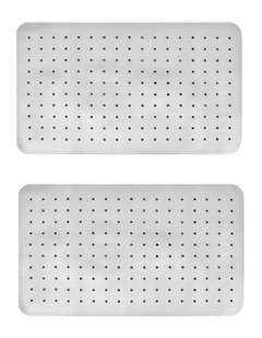 Anti-Slip Grip Shower Mat 70x40cm 2 Pieces in Grey