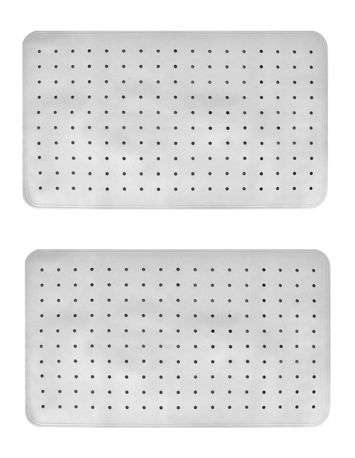 Anti-Slip Grip Shower Mat 70x40cm 2 Pieces in Grey image 1