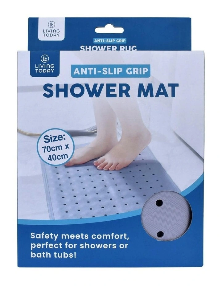 Anti-Slip Grip Shower Mat 70x40cm 2 Pieces in Grey image 7