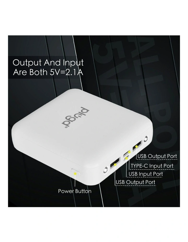 Fast Charge Power Bank With 4 Built-In Cables And LED Lights 5000MAH image 3