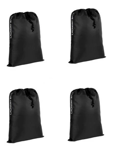 Water Resistant Travel Laundry Bag 4 Pieces in Black