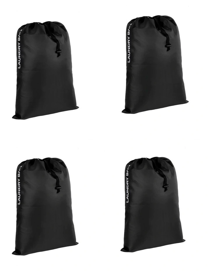 Water Resistant Travel Laundry Bag 4 Pieces in Black image 1