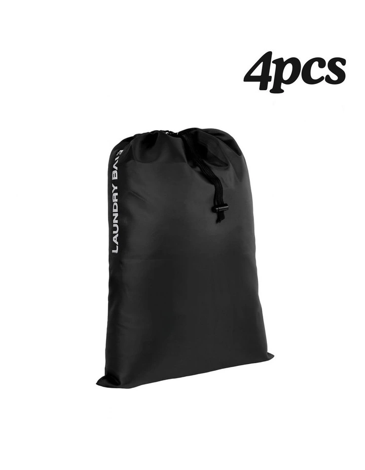 Water Resistant Travel Laundry Bag 4 Pieces in Black image 7