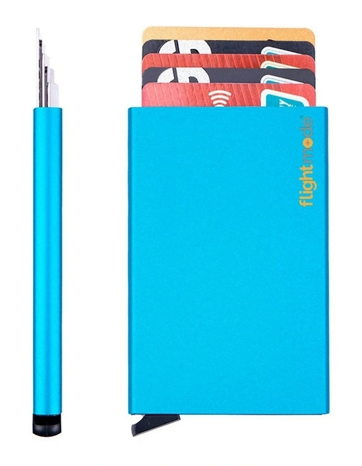 Aluminium RFID Blocking Pop-up Card Holder in Blue image 1