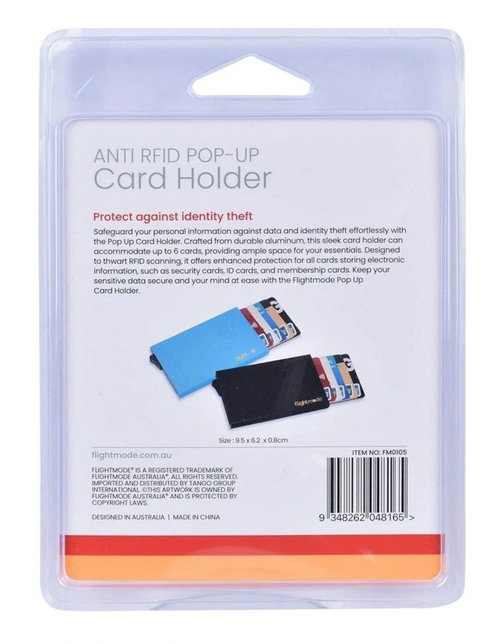 Aluminium RFID Blocking Pop-up Card Holder in Blue image 6