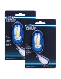 Safety Light Work Keychain Light Flashlight COB LED Pack of 2 in Blue