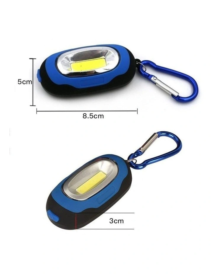 Safety Light Work Keychain Light Flashlight COB LED Pack of 2 in Blue image 3