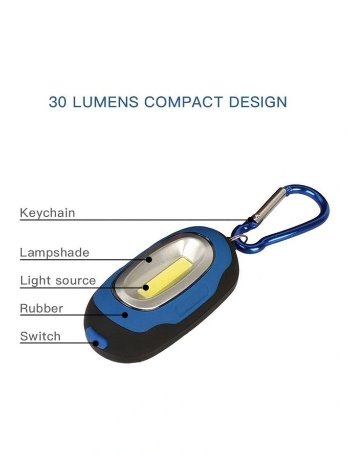 Safety Light Work Keychain Light Flashlight COB LED Pack of 2 in Blue image 5