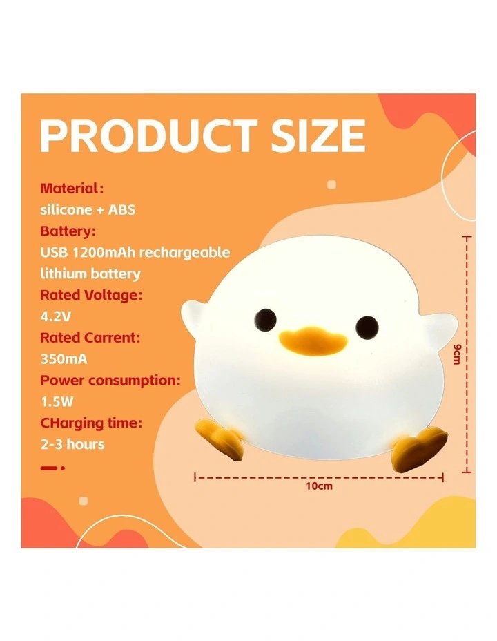 Squishy Cute Duck Bedroom Lamp in Green image 2