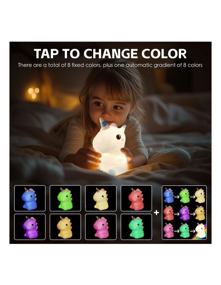 Squishy Unicorn Bedroom Night Light Lamp in Yellow image 3
