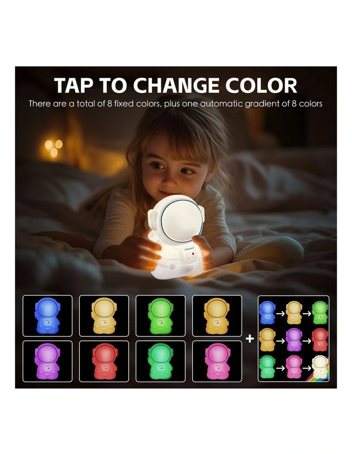 Squishy Astronaut Bedroom Lamp Night Light in Yellow image 7