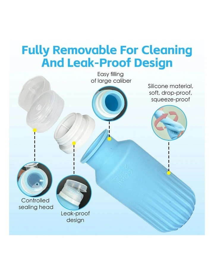 Toiletries Travel Bottles Set Of 8 Pieces in Blue image 2