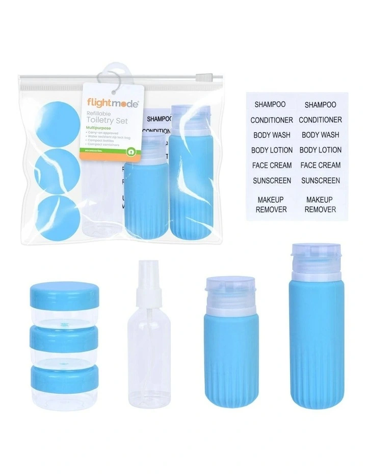Toiletries Travel Bottles Set Of 8 Pieces in Blue image 7