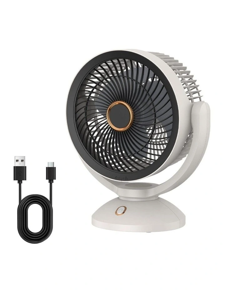 2000mAh Rechargeable Portable Fan in White image 1