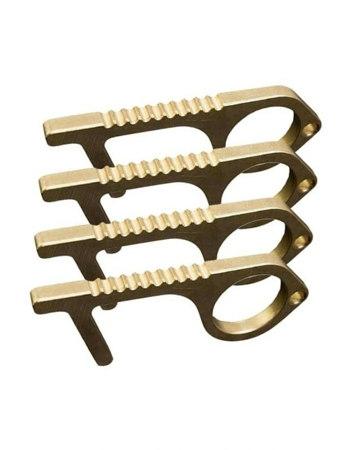 Clean Germ Free Hygiene Hand Antimicrobial Metal Key Set Of 4 in Gold image 1