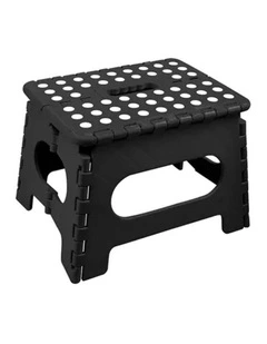Outdoor Camping Plastic Folding Stool Portable Chair in Black