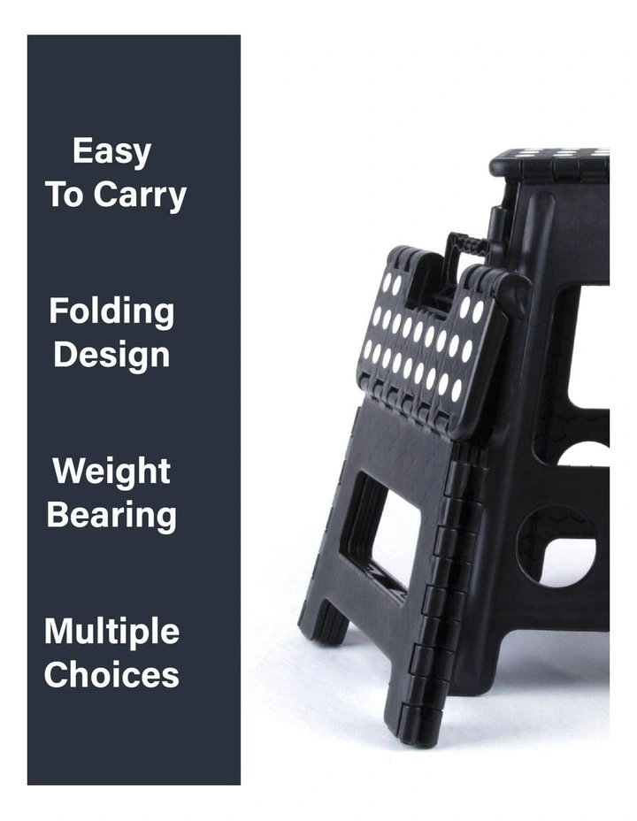 Outdoor Camping Plastic Folding Stool Portable Chair in Black image 3