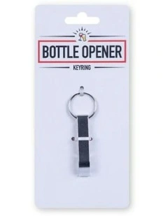 Stainless Steel Bottle Wine Opener Keyring in Silver