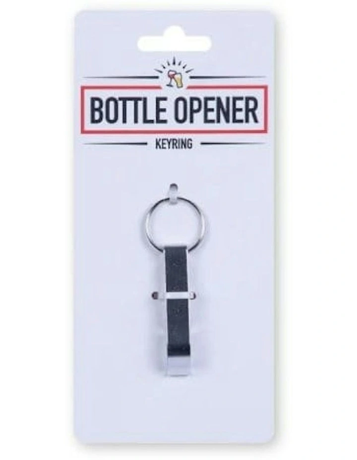 Stainless Steel Bottle Wine Opener Keyring in Silver image 1