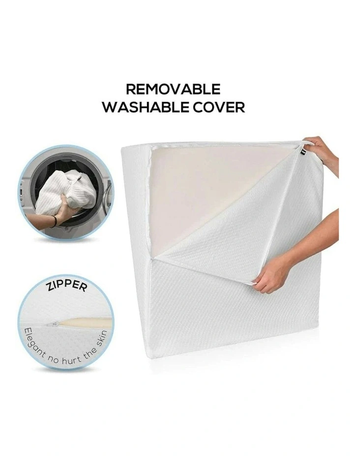 Memory Foam Bed Wedge Pillow Replace Cover Only in Grey image 1