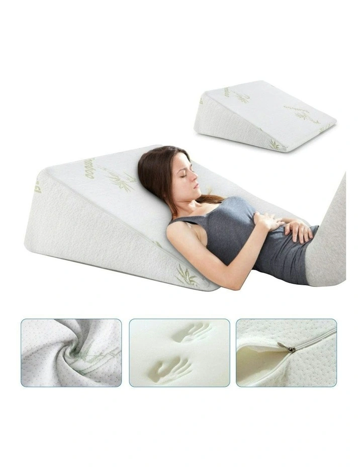 Memory Foam Bed Wedge Pillow Replace Cover Only in Grey image 2