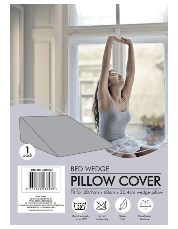 Memory Foam Bed Wedge Pillow Replace Cover Only in Grey image 3