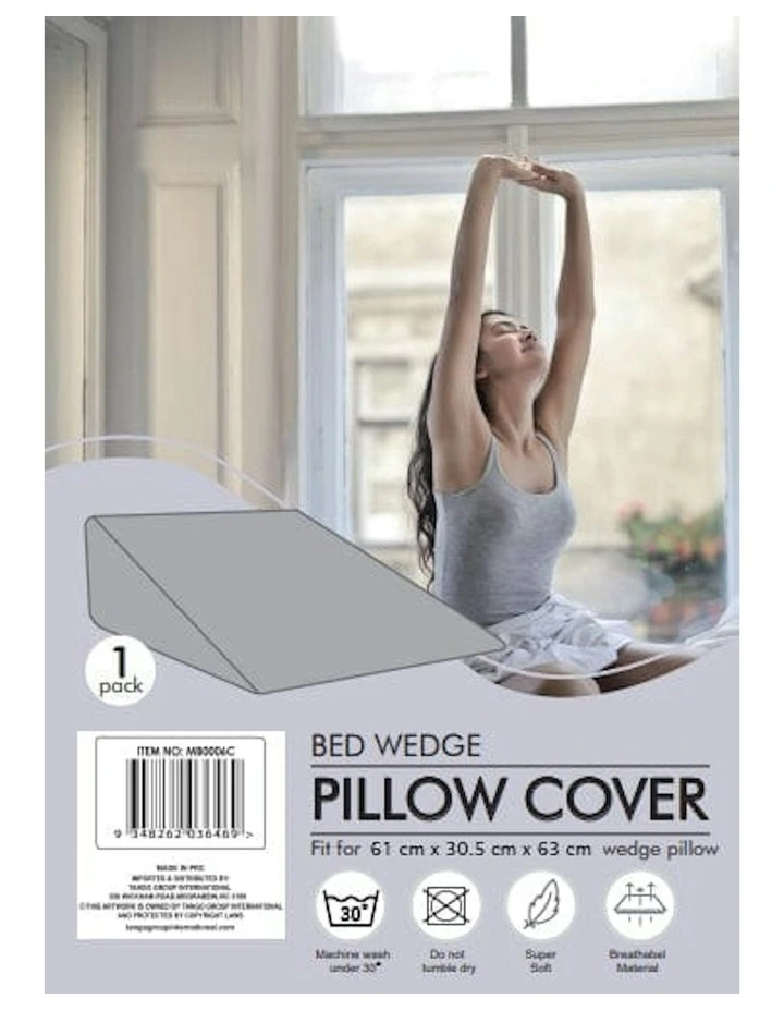 Memory Foam Bed Wedge Pillow Replace Cover Only in Grey image 4